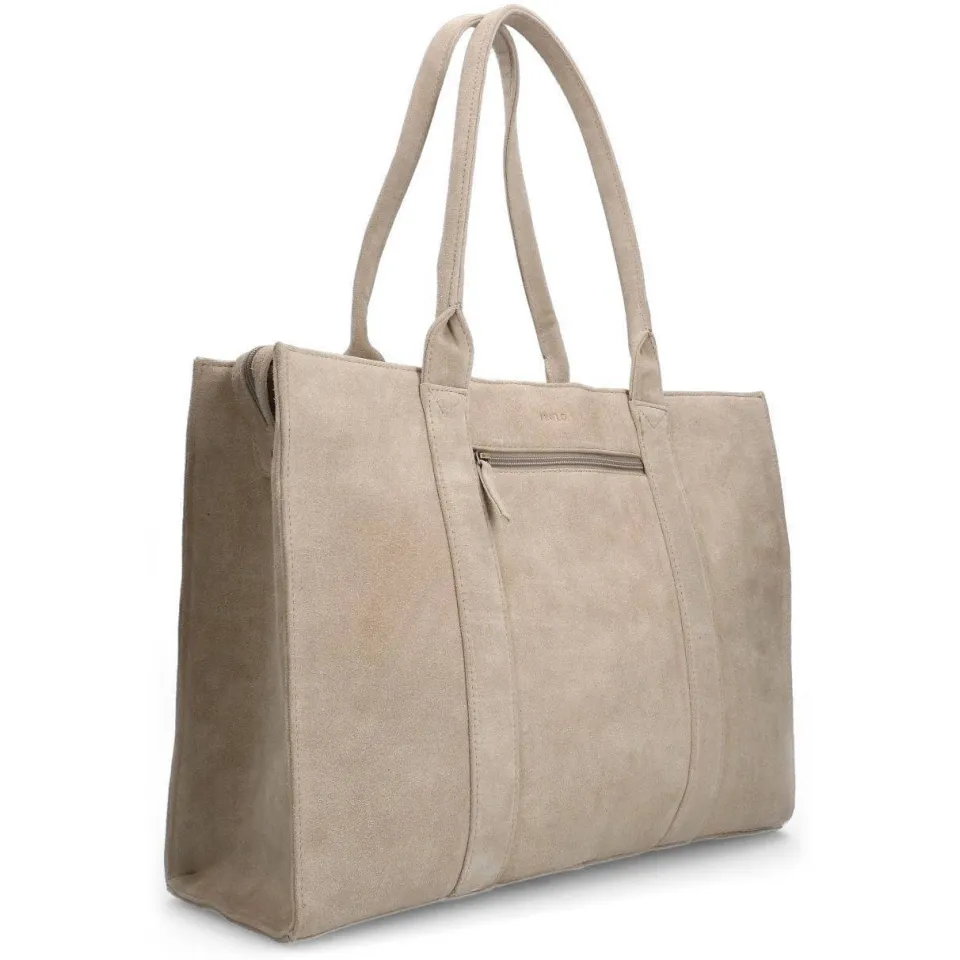 Manfield suède shopper beige, foto 3