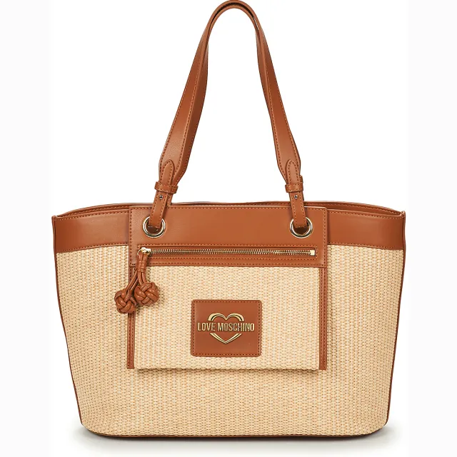 Love Moschino Boodschappentas Love Moschino STRAW CHIC JC4340PP0O Beige