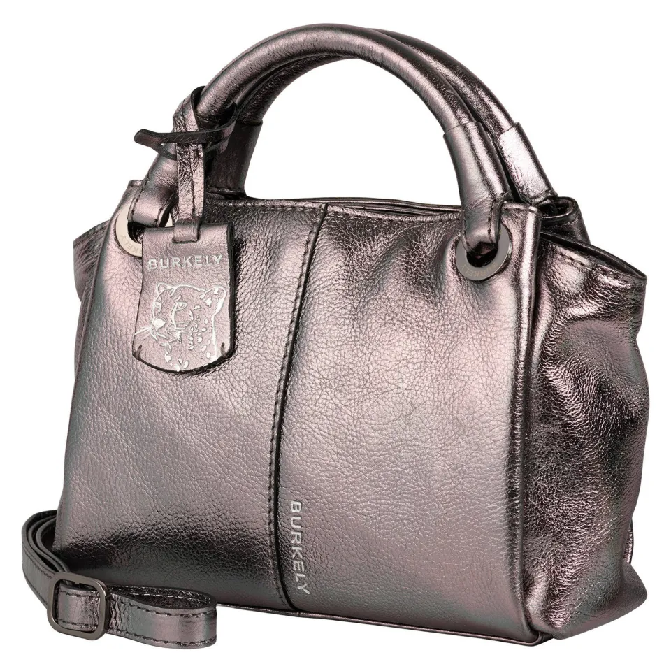 Burkely Radiant Raeven leren mini handtas grijs, foto 3