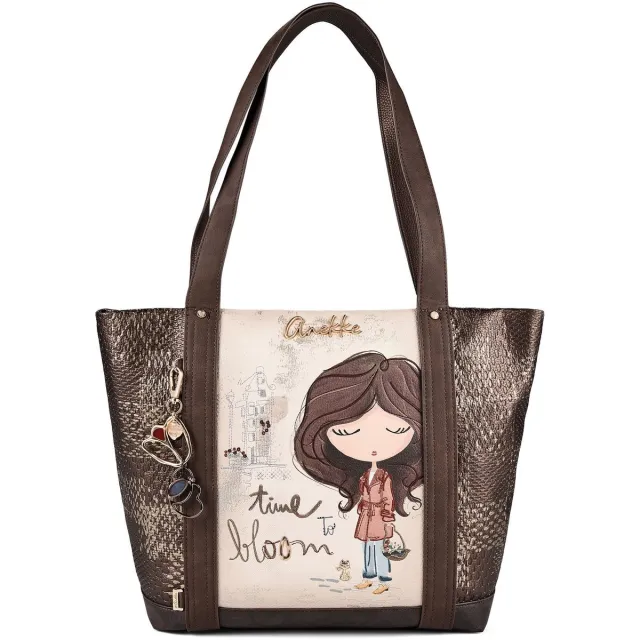Anekke schoudertas shopper Tulip Tote Bag Multicolor bruine