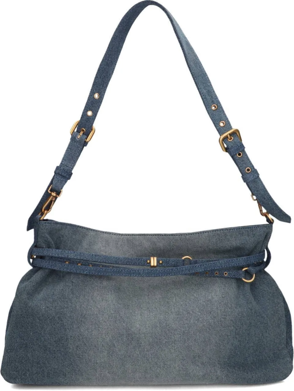Pinko Belt Bag Big denim schoudertas blauw, foto 3