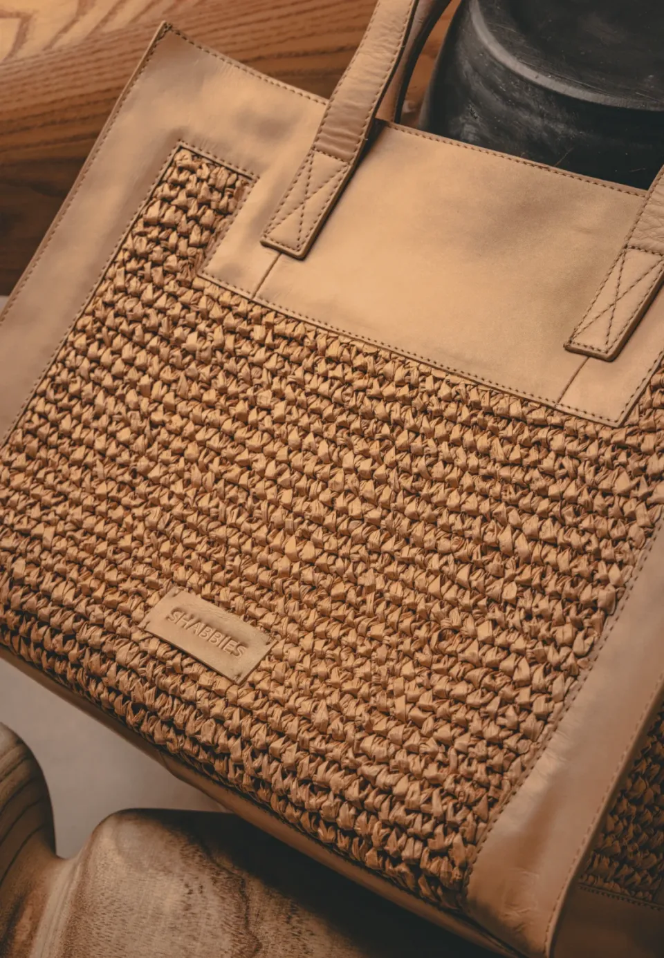 Shabbies Amsterdam Verena schoudertas Raffia Beige, foto 8