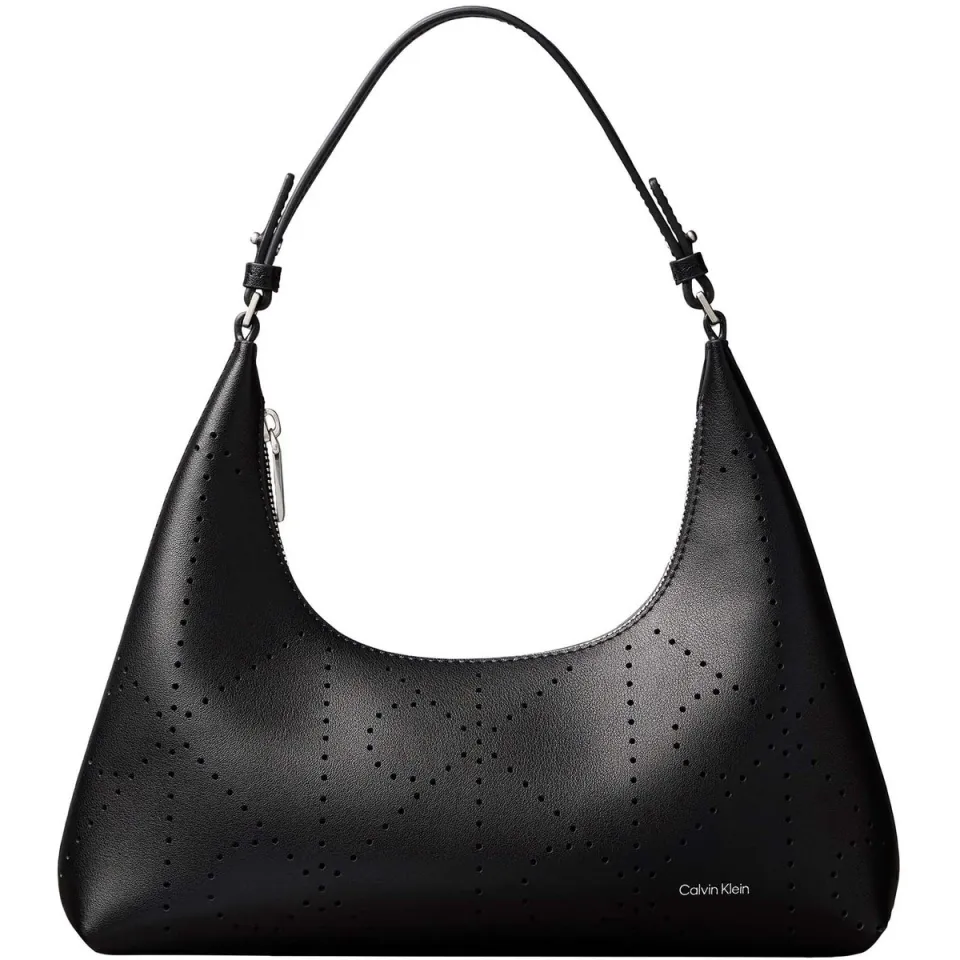 Calvin Klein Emblem Aop perforated schoudertas zwart, foto 2