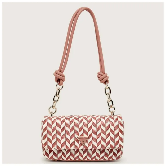 Guess Tessi flap schoudertas koraalrood