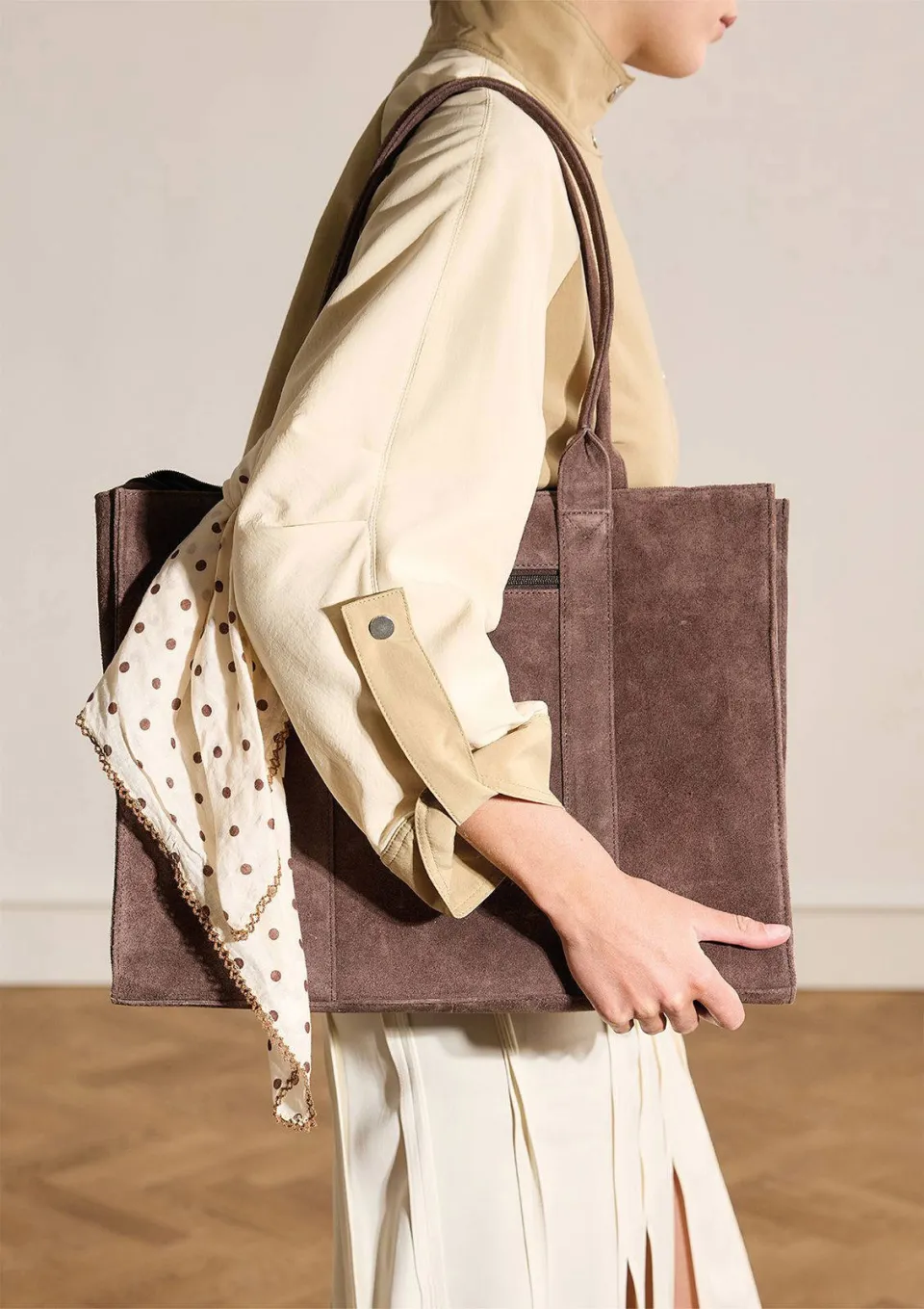 Manfield suede shopper donkerbruin 18 inch, foto 6