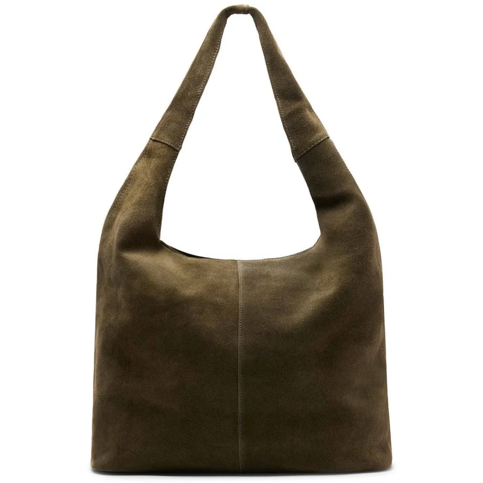 Manfield suède shopper olijfgroen