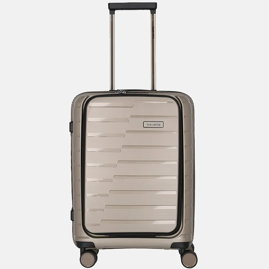 Travelite Air Base trolley 55 cm champagne met voorvak, foto 3