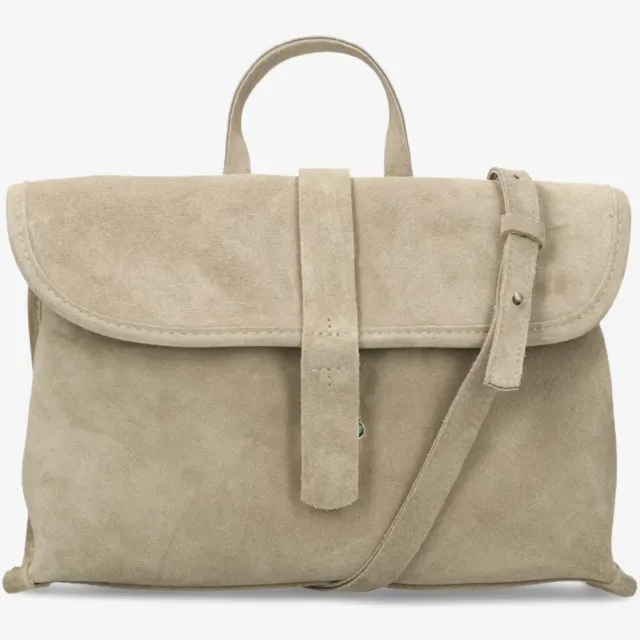 Shabbies Amsterdam PLEUN Crossbody waxed suede Taupe Zand