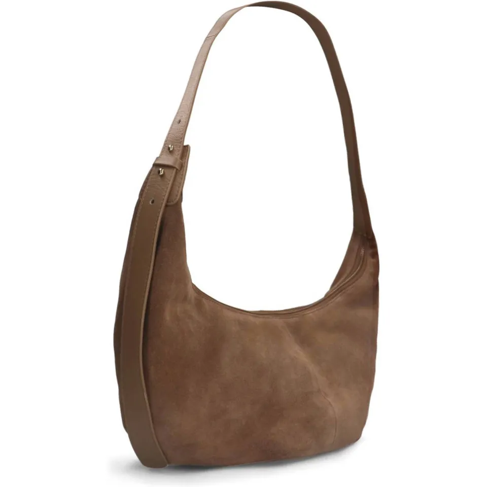 Manfield suede schoudertas bruin, foto 3