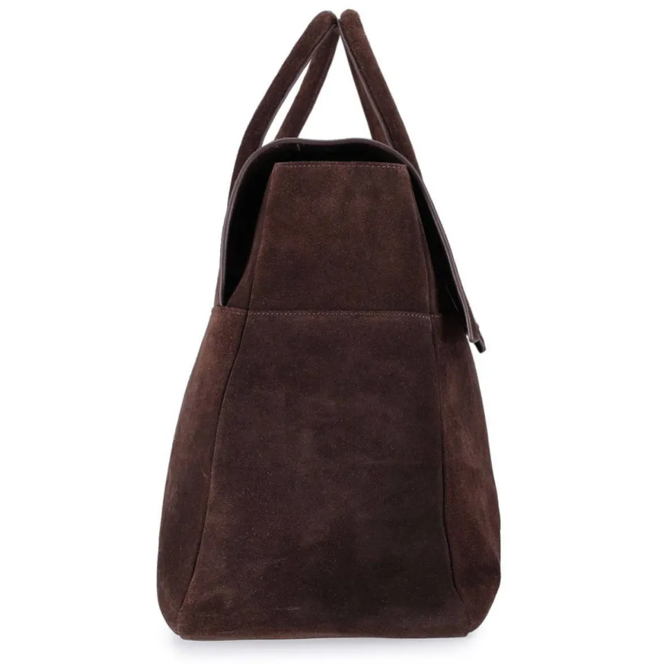 Manfield suede weekendtas donkerbruin, foto 2