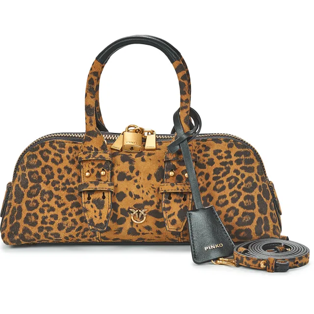 Pinko Handtas Pinko BOWLING BAG BAGUETTE SUEDE Bruin