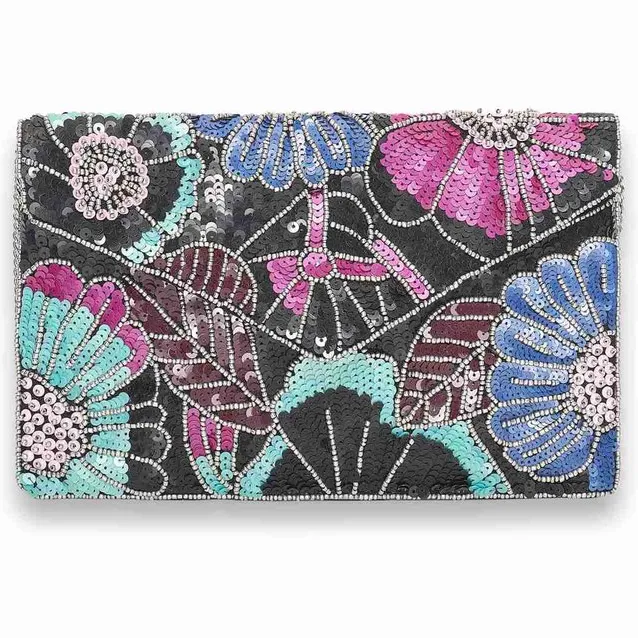 Bulaggi Flower clutch (donker blauw)
