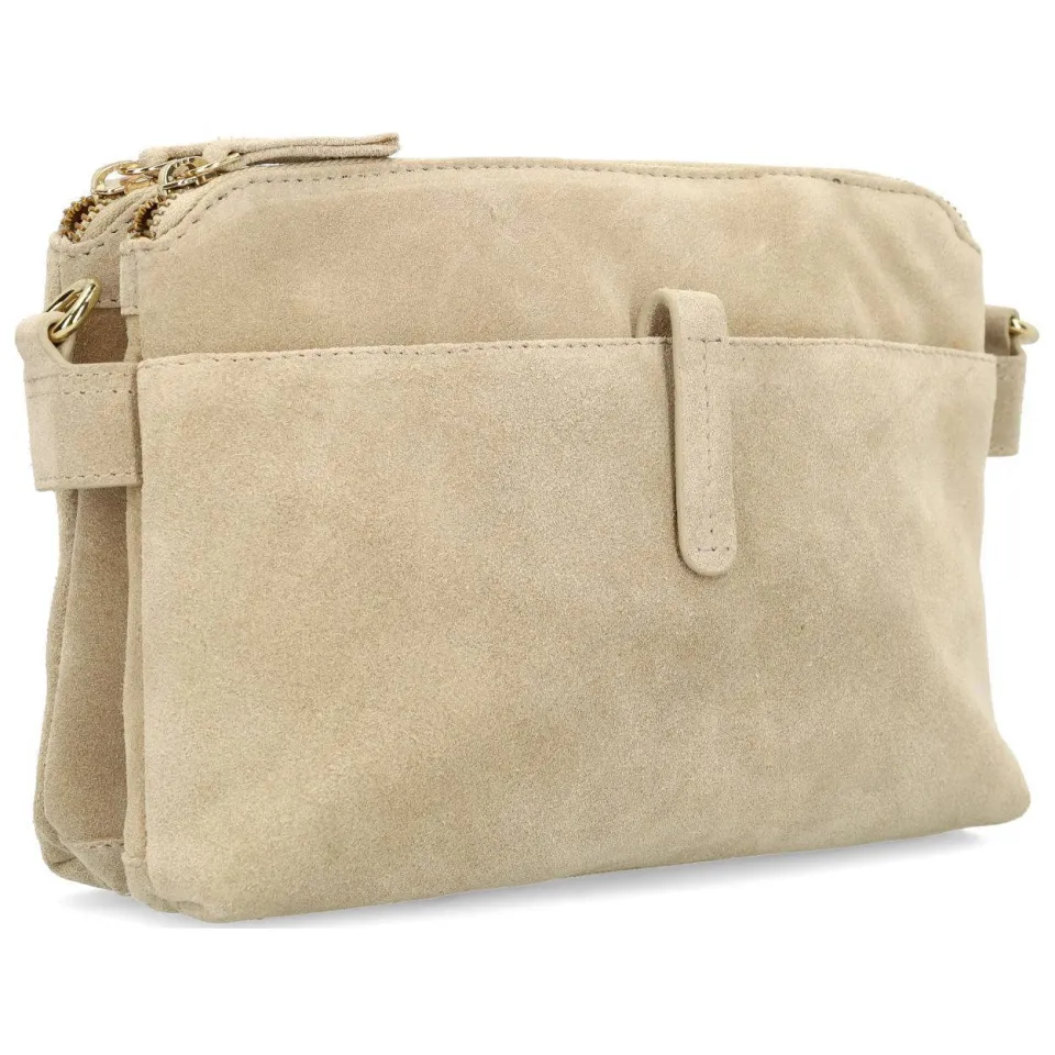 Manfield suede crossbody tas beige, foto 2