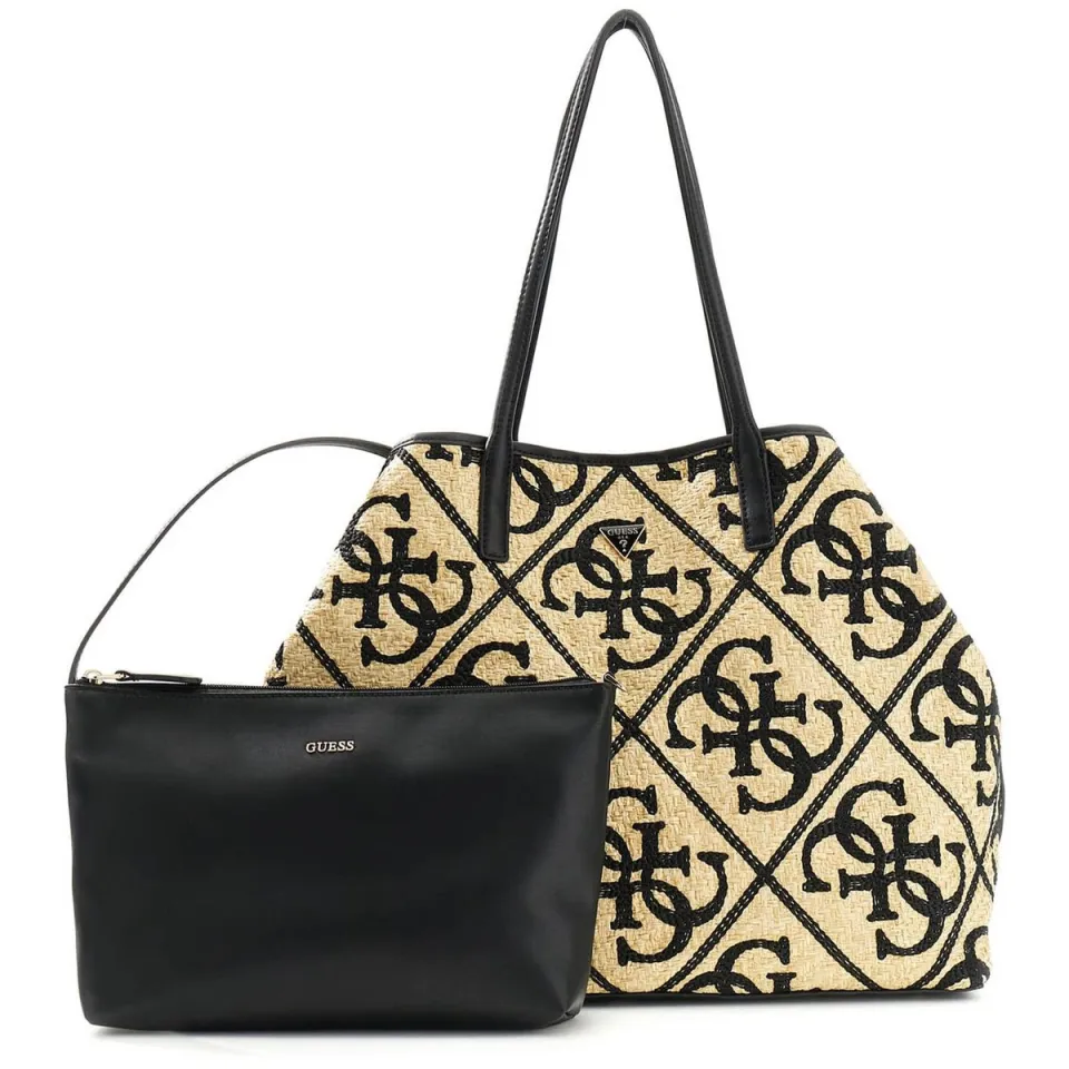 Guess Kirsten 2-in-1 shopper zwart beige Natural / Black