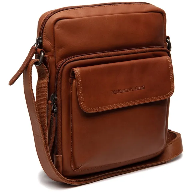 Chesterfield Montira Waxed Pull Up Schoudertas - Cognac