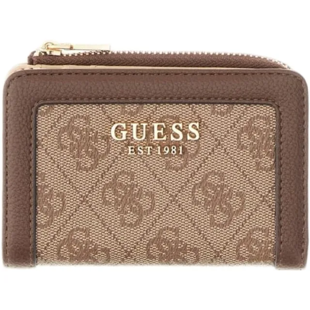 Guess Portemonnee Guess Lindsey Slg Zip Arnd Card Case Bruin