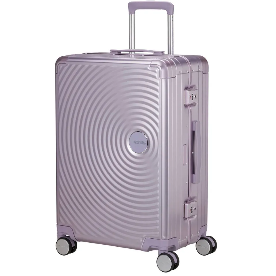 American Tourister Soundbox Alu Spinner trolley lila, foto 7