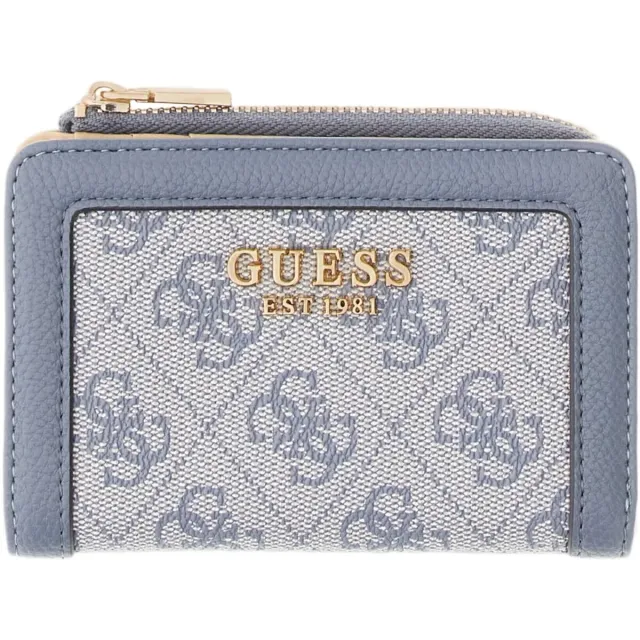 Guess Portemonnee Guess Lindsey Slg Zip Arnd Card Case Blauw