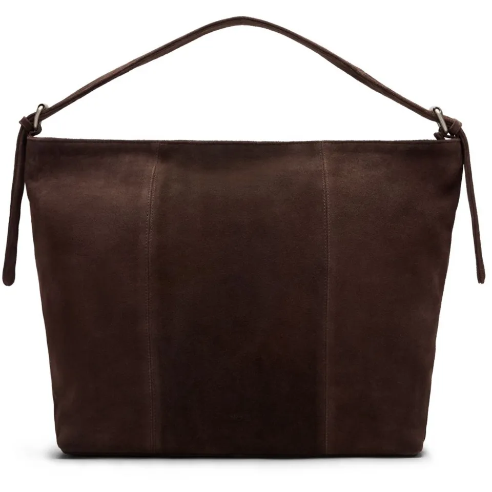 Manfield suede shopper donkerbruin
