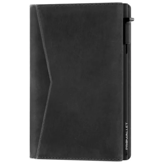 Prowallet Portemonnee Prowallet Pasjeshouder Classic Vintage Leer Zwart