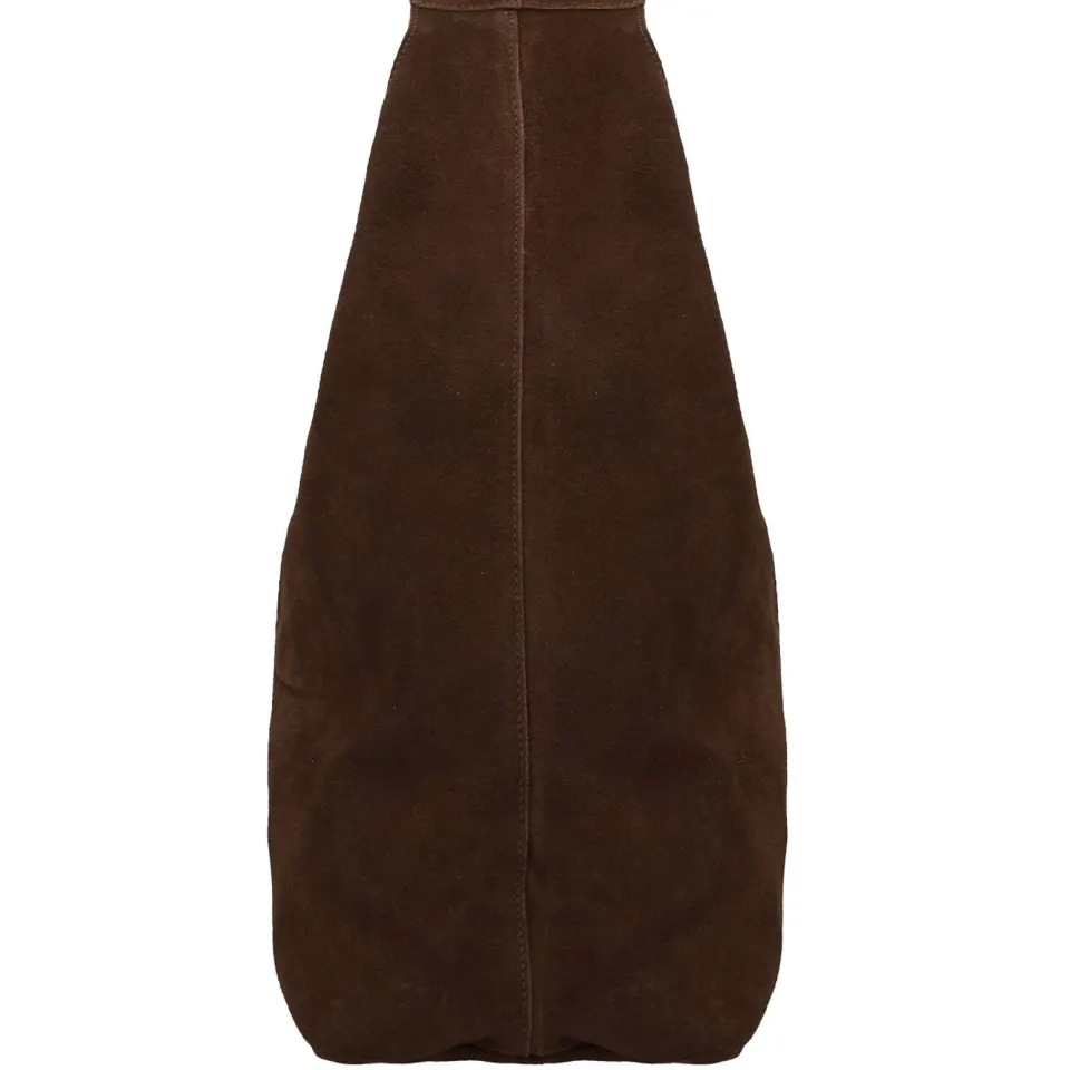 Manfield suede schoudertas donkerbruin, foto 3