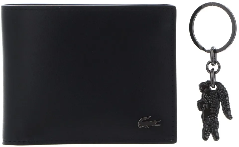 Lacoste NH5407FG Billfold portemonnee met sleutelhanger zwart