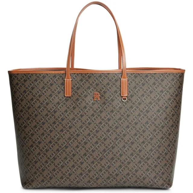 Tommy Hilfiger Th Monoplay Maxi Tote bruin Zwart