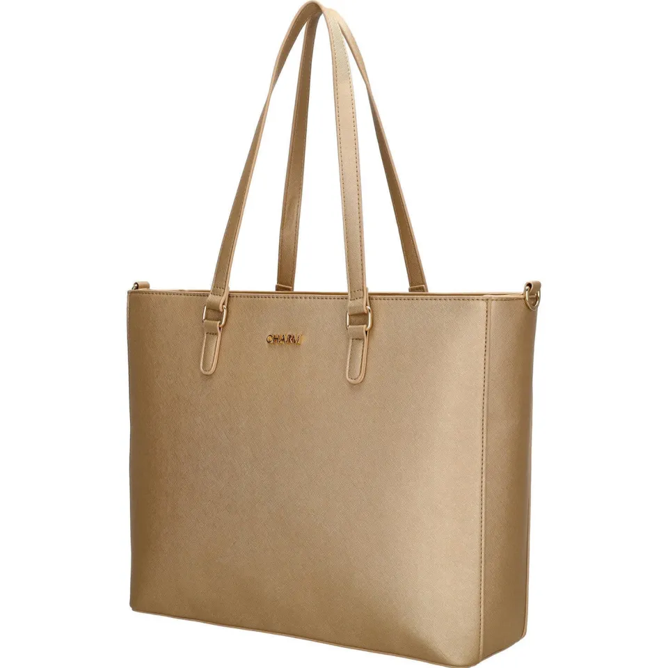 Charm London Birmingham shopper goudkleurig, foto 2