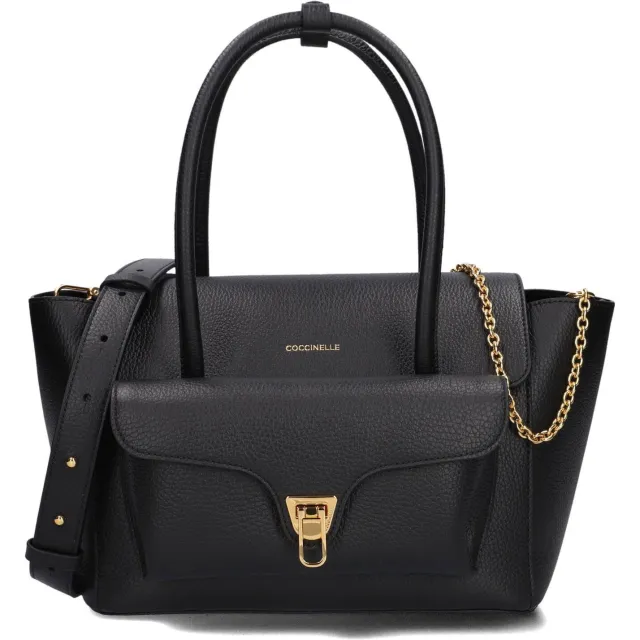 Coccinelle Double Beat leren handtas zwart