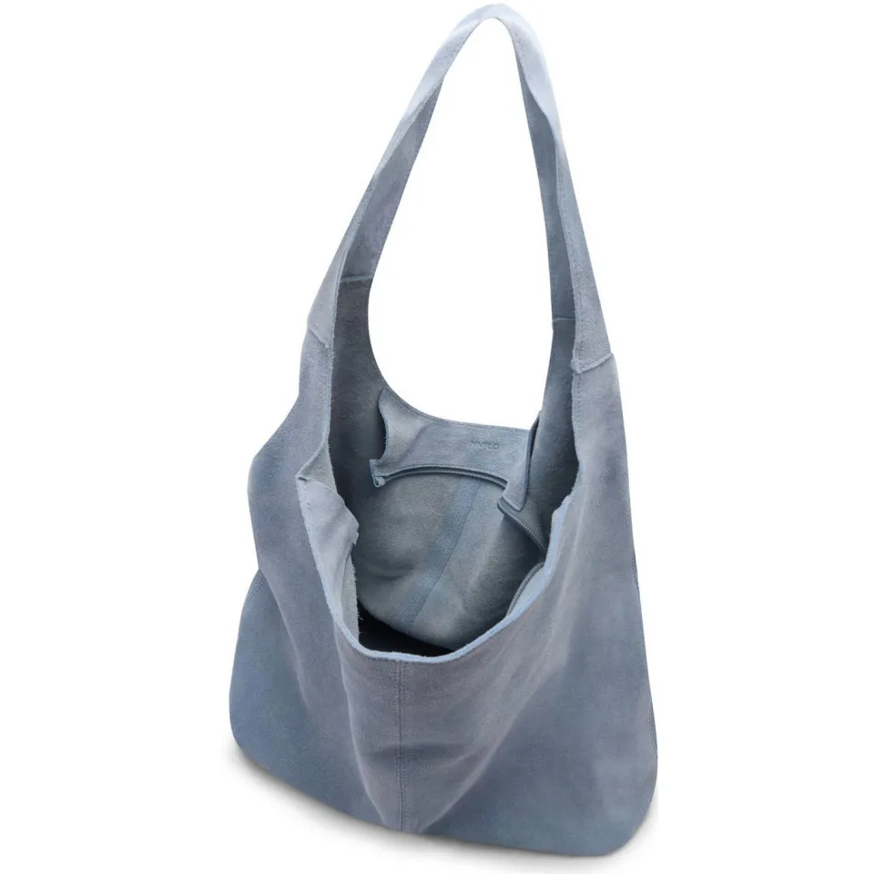 Manfield suède shopper blauw, foto 2